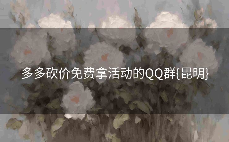 多多砍价免费拿活动的QQ群{昆明}