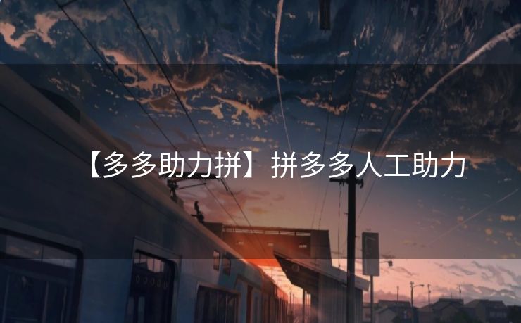 【多多助力拼】拼多多人工助力
