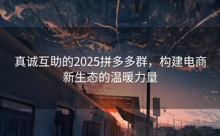 真诚互助的2025拼多多群，构建电商新生态的温暖力量