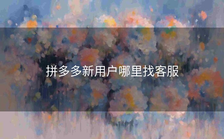 拼多多新用户哪里找客服