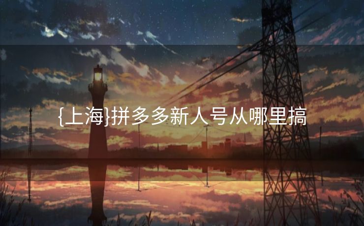 {上海}拼多多新人号从哪里搞