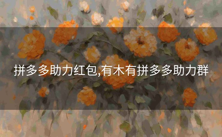 拼多多助力红包,有木有拼多多助力群