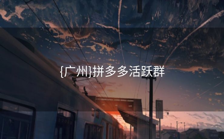 {广州}拼多多活跃群