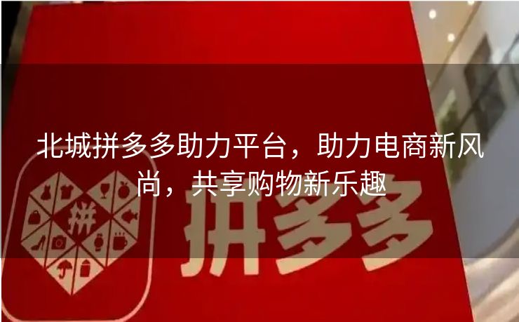 北城拼多多助力平台，助力电商新风尚，共享购物新乐趣
