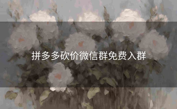 拼多多砍价微信群免费入群