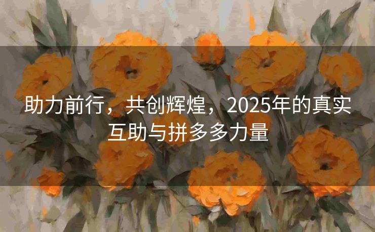 助力前行，共创辉煌，2025年的真实互助与拼多多力量