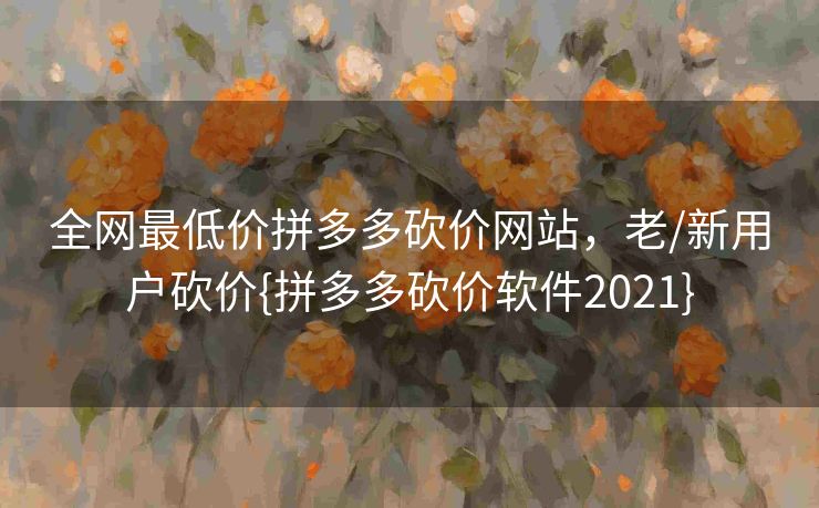 全网最低价拼多多砍价网站，老/新用户砍价{拼多多砍价软件2021}