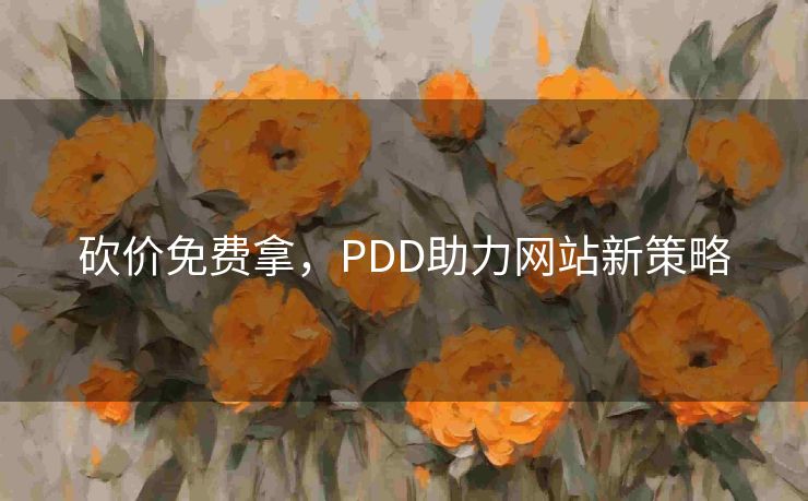 砍价免费拿，PDD助力网站新策略