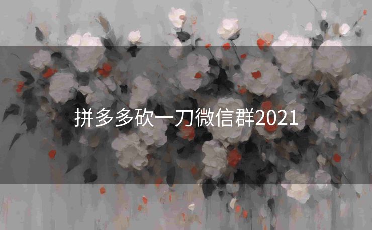 拼多多砍一刀微信群2021
