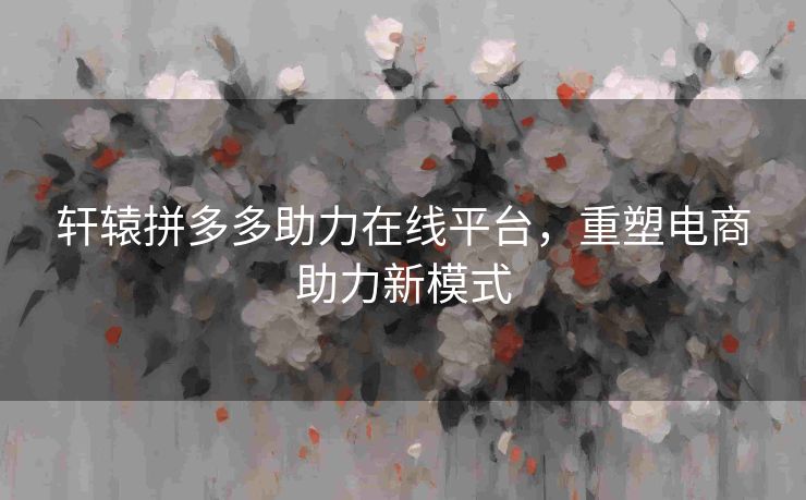 轩辕拼多多助力在线平台，重塑电商助力新模式