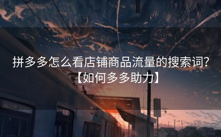 拼多多怎么看店铺商品流量的搜索词？【如何多多助力】