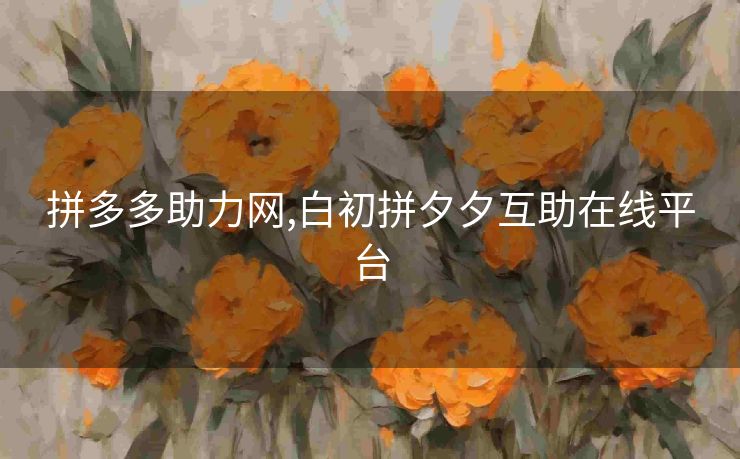 拼多多助力网,白初拼夕夕互助在线平台