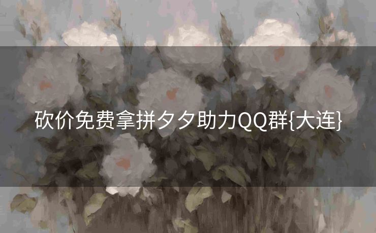 砍价免费拿拼夕夕助力QQ群{大连}