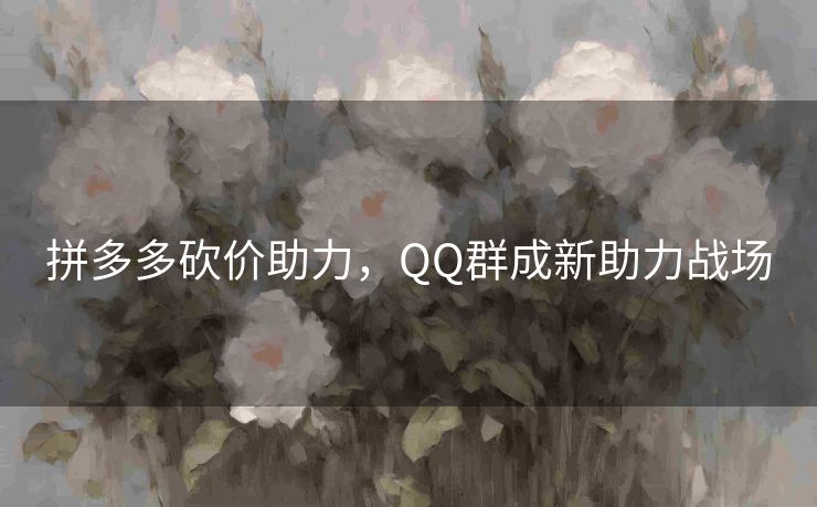 拼多多砍价助力，QQ群成新助力战场