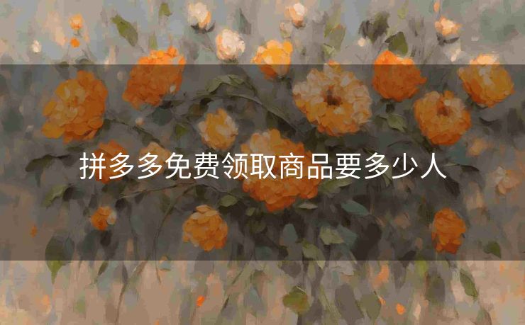 拼多多免费领取商品要多少人