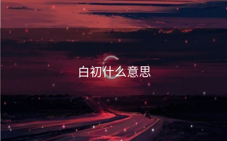 白初什么意思