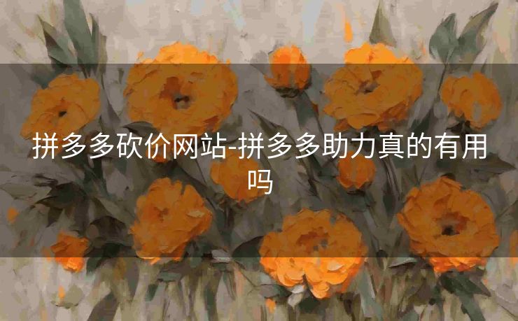 拼多多砍价网站-拼多多助力真的有用吗