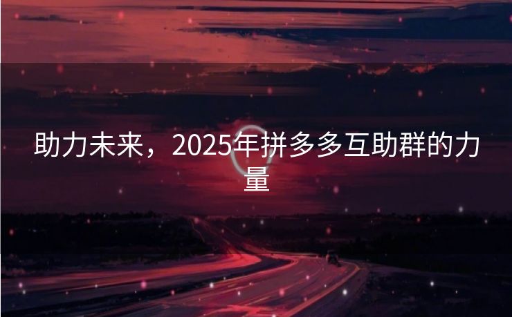 助力未来，2025年拼多多互助群的力量
