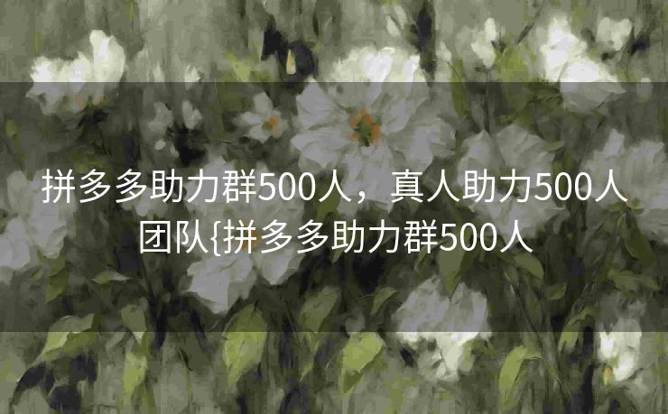 拼多多助力群500人，真人助力500人团队{拼多多助力群500人