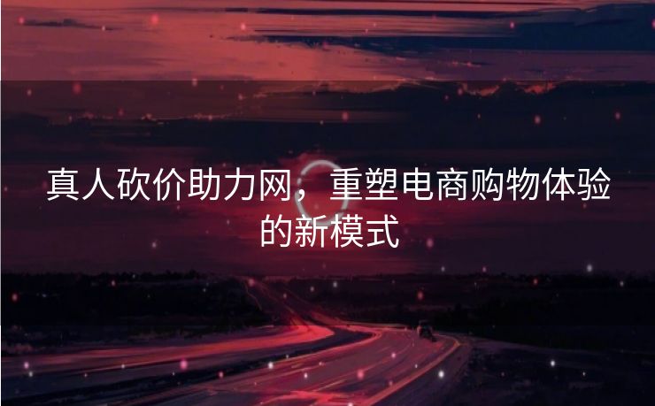 真人砍价助力网，重塑电商购物体验的新模式