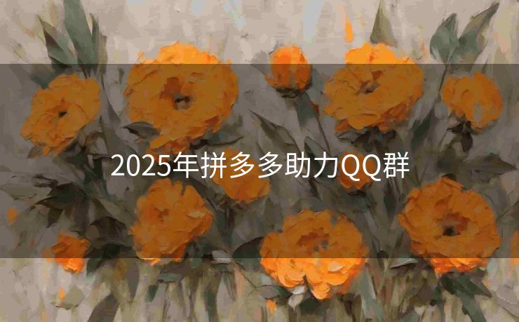2025年拼多多助力QQ群