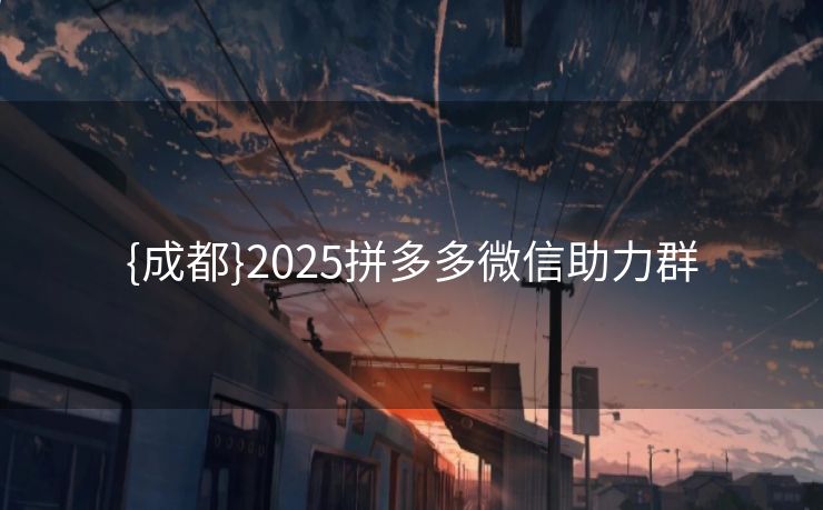 {成都}2025拼多多微信助力群