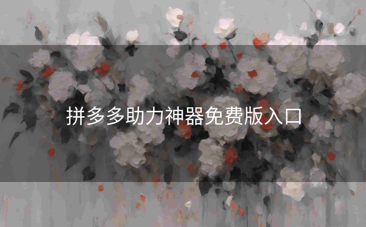 拼多多助力神器免费版入口