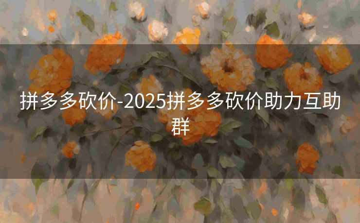 拼多多砍价-2025拼多多砍价助力互助群
