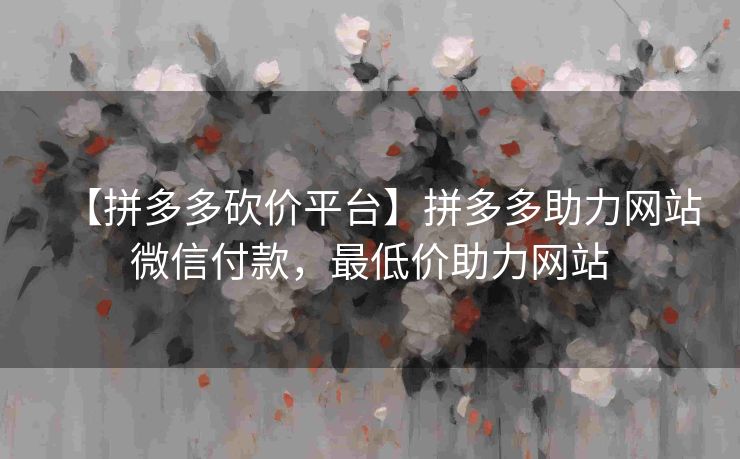 【拼多多砍价平台】拼多多助力网站微信付款，最低价助力网站