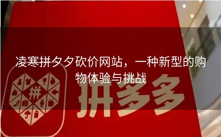 凌寒拼夕夕砍价网站，一种新型的购物体验与挑战