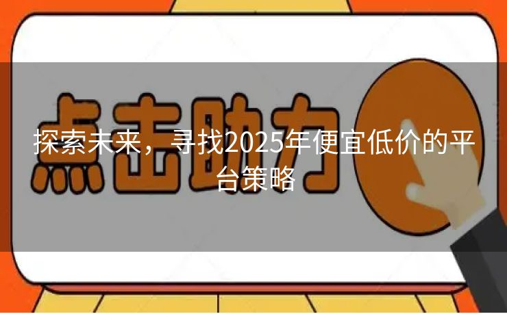 探索未来，寻找2025年便宜低价的平台策略