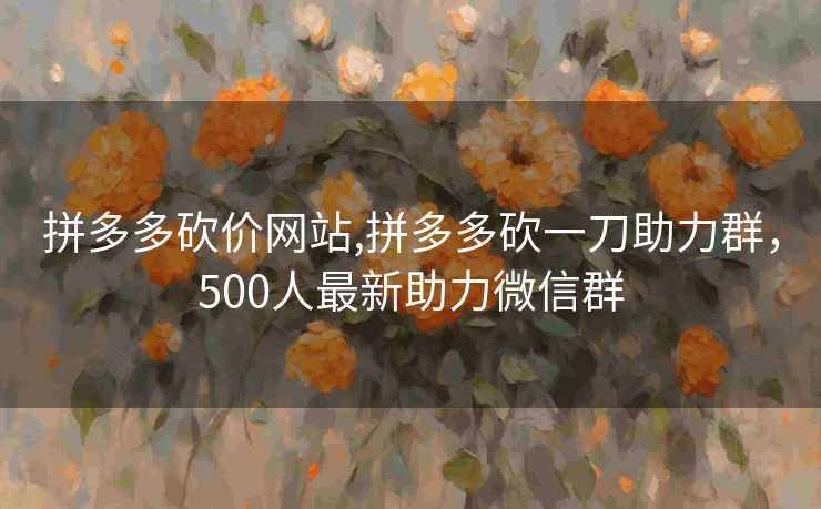 拼多多砍价网站,拼多多砍一刀助力群，500人最新助力微信群