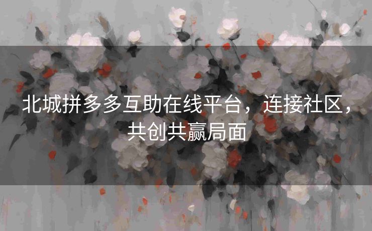 北城拼多多互助在线平台，连接社区，共创共赢局面