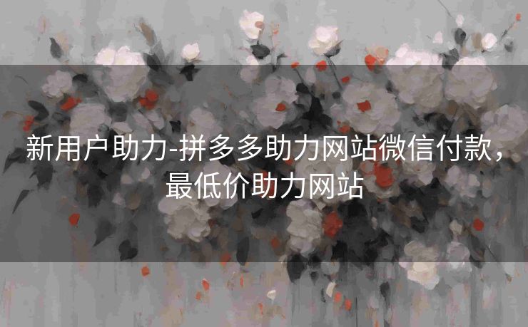 新用户助力-拼多多助力网站微信付款，最低价助力网站
