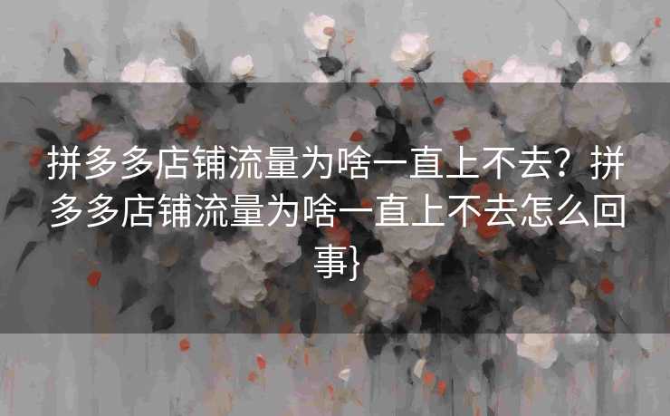 拼多多店铺流量为啥一直上不去？拼多多店铺流量为啥一直上不去怎么回事}