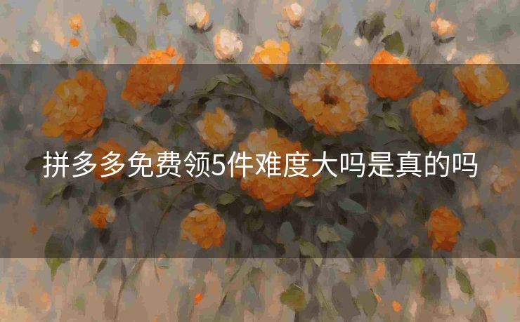 拼多多免费领5件难度大吗是真的吗