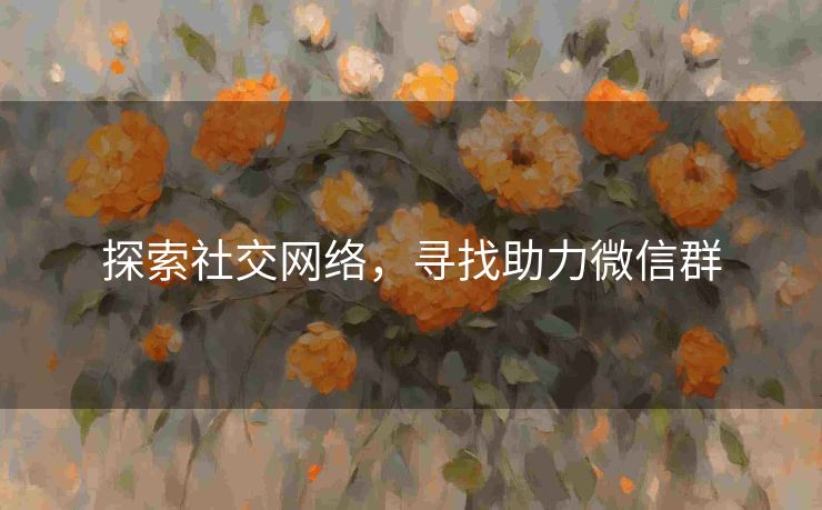 探索社交网络，寻找助力微信群