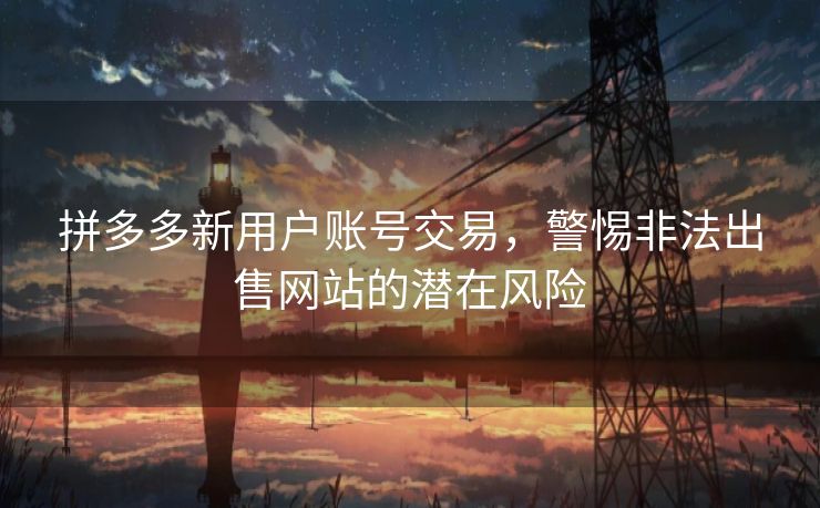 拼多多新用户账号交易，警惕非法出售网站的潜在风险