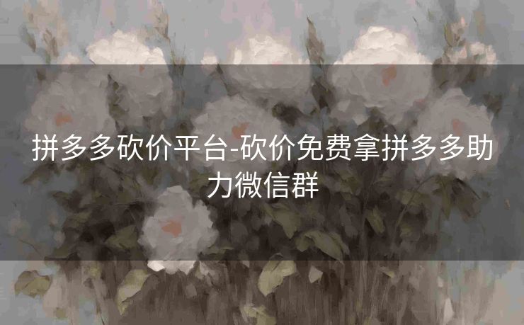 拼多多砍价平台-砍价免费拿拼多多助力微信群