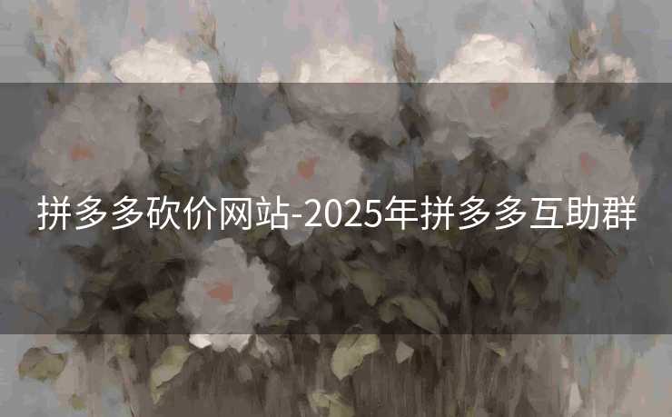 拼多多砍价网站-2025年拼多多互助群