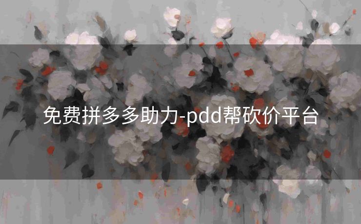 免费拼多多助力-pdd帮砍价平台