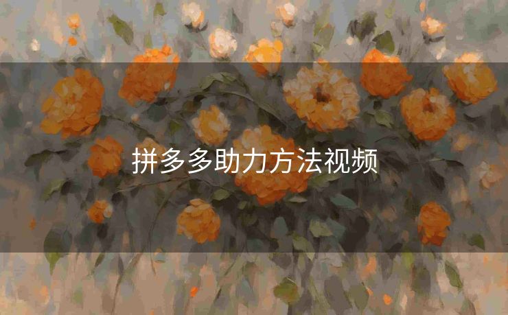 拼多多助力方法视频