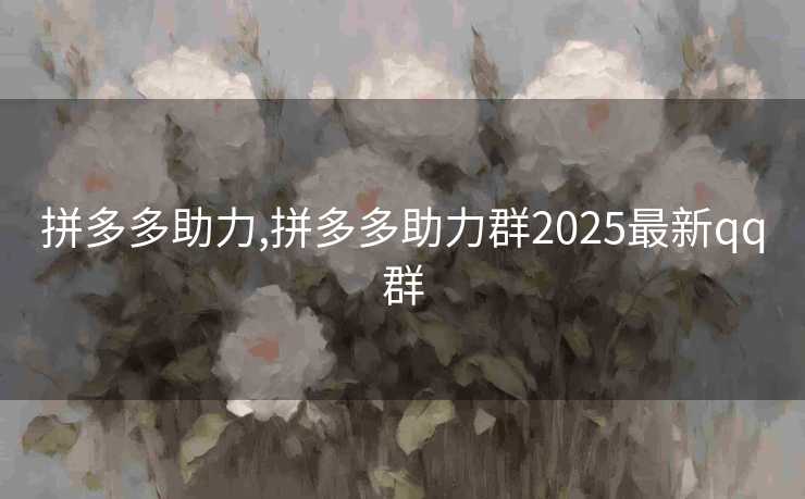 拼多多助力,拼多多助力群2025最新qq群