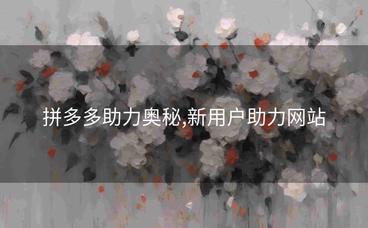 拼多多助力奥秘,新用户助力网站