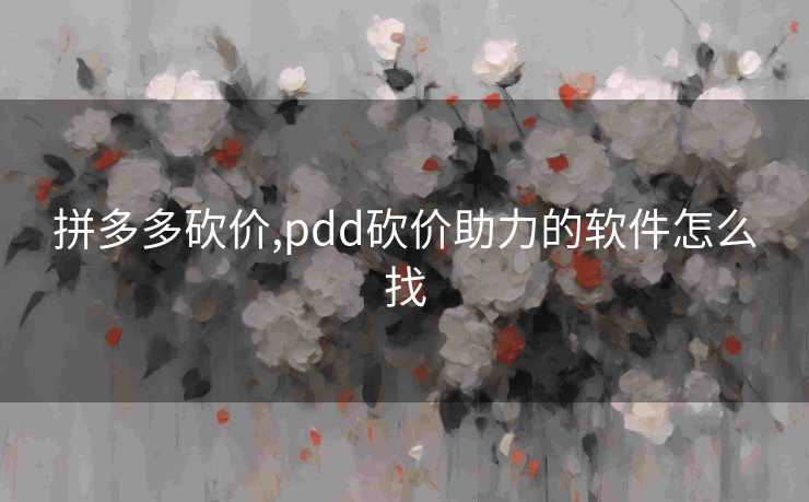 拼多多砍价,pdd砍价助力的软件怎么找