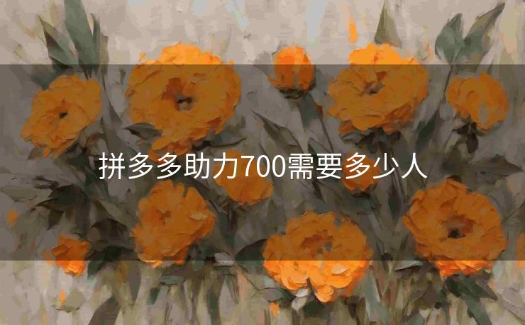 拼多多助力700需要多少人