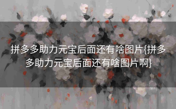 拼多多助力元宝后面还有啥图片{拼多多助力元宝后面还有啥图片啊}