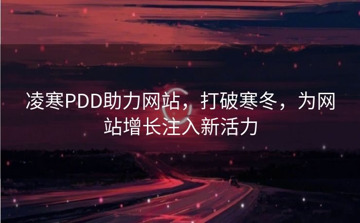 凌寒PDD助力网站，打破寒冬，为网站增长注入新活力