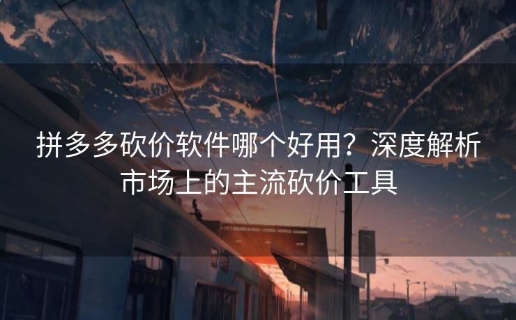 拼多多砍价软件哪个好用？深度解析市场上的主流砍价工具