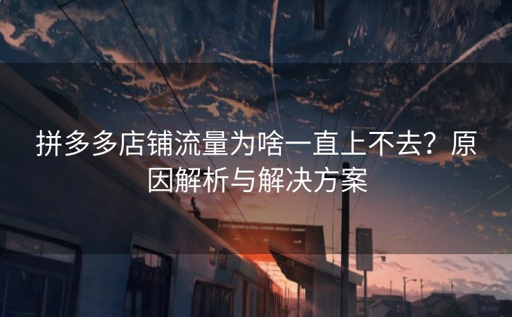 拼多多店铺流量为啥一直上不去？原因解析与解决方案